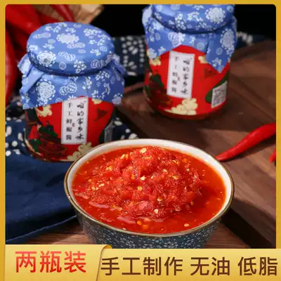 Farm hand-made garlic chili sauce glass bottle 300gx2 bottle appetizing dipping sauce pickles Chopped pepper sauce