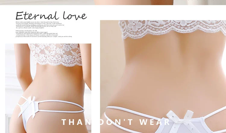 Sexy vàng băng lụa thong mỏng cotton đáy quần kháng khuẩn mùa hè liền mạch bikini quần lót nữ cạp thấp màu xanh đậm - G-string