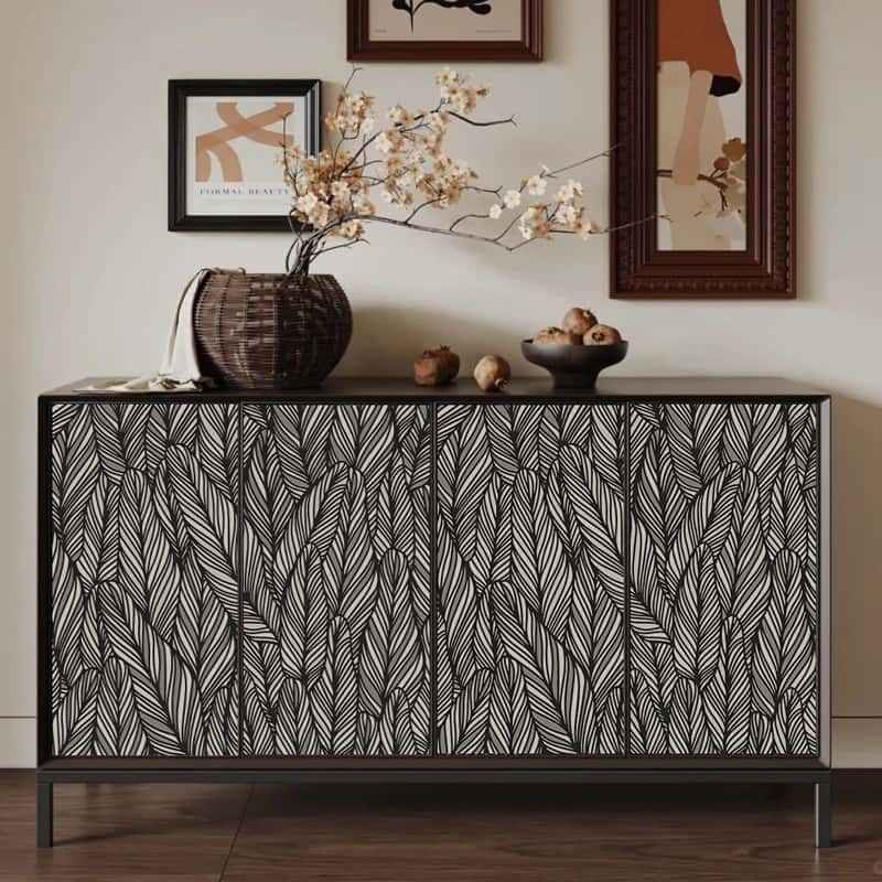 French-Style Vintage Furniture Renovation Self-Adhesive Stickers for Wardrobe Doors, Cabinets, Shoe Cabinets, Old Furniture Transformation, Beautification, Waterproof Wallpaper