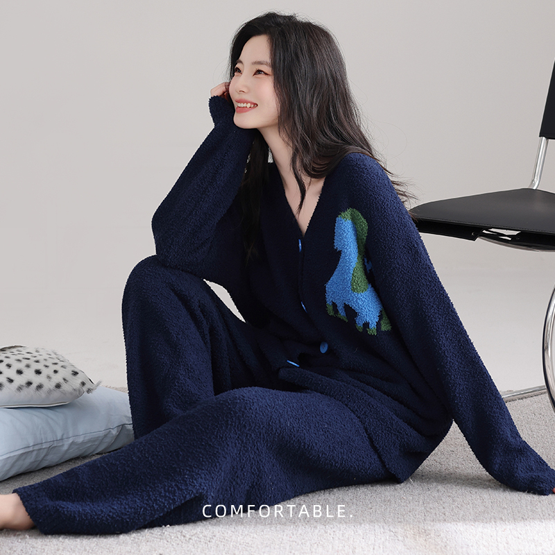 Women's Pajamas 2026 New Winter High-End Style Half-Velvet Thickened Winter Loungewear for a Lazy Home Wear in Winter