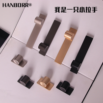 Drawer cabinet door black small handle minimalist wardrobe Nordic golden handle light luxurious cupboard single-hole cabinet small handle