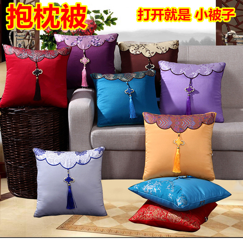Chinese style hug pillow quilt dual-use back cushion quilted by sofa in the afternoon by the air conditioning car Classical Waist Pillow Bedside