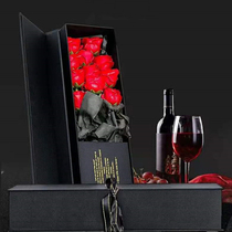 Gentleman ritual knot flip cover gun box bouquet large flower box black flannel floral box rectangular gift box