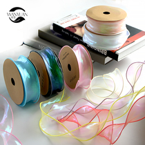 Magic ribbon bouquet with floral fabric floral mesh bouquet mesh bouquet with flowers cake packaging colorful fish tail veins with 4 0cm