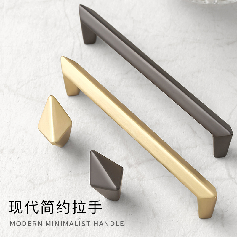 Modern simple American cabinet door handle Nordic large cabinet Gold Copper matte black overall cabinet drawer single hole handle