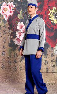 Ancient Han clothing Ancient Fatty Two servants Bookstudents perform Tea House Hotel Cleaning Work Clothing Men and Women Show