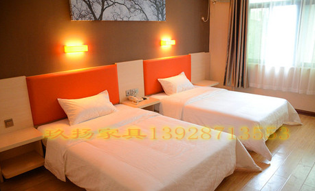 Customized hotel full set furniture bed apartment guest room chain business hotel soft bag bed frame desk TV cabinet