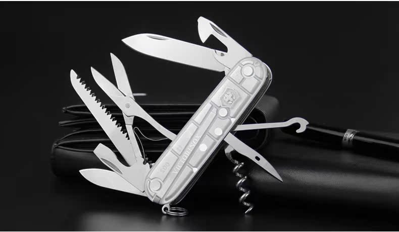 Dao chính hãng Vickers Swiss Army 91MM trong suốt Thợ săn bạc 1.3713.T7 Dao gấp ngoài trời đa năng bộ dao gấp đa năng