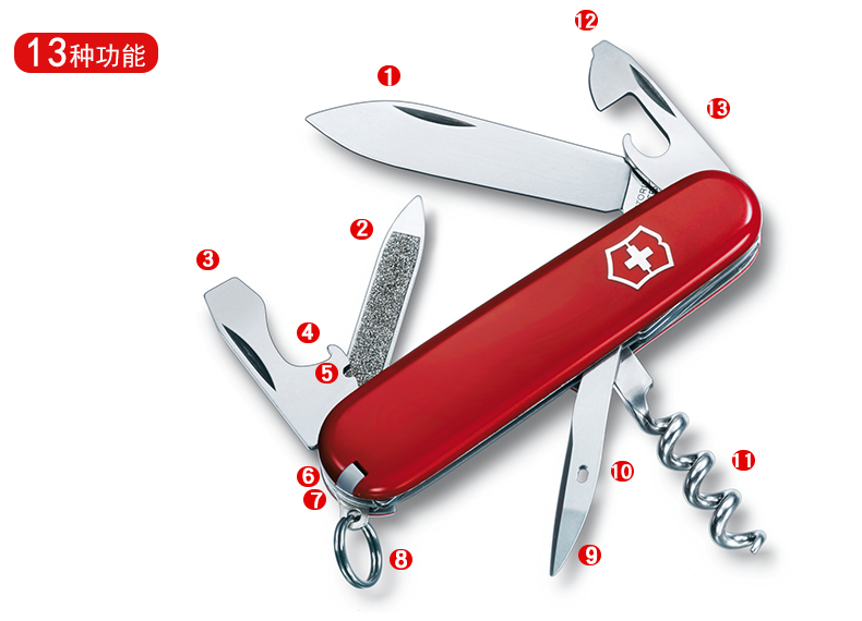 Vickers Saber Bản gốc chính hãng Swiss Army Knife Counter Vận động viên dao Thụy Sĩ chính hãng (Đỏ) 0.3804 dao bấm quân đội