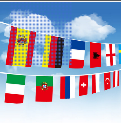 2016 French European Cup string flags 24 countries hanging flags bar fans decorative flags world flags string flags custom