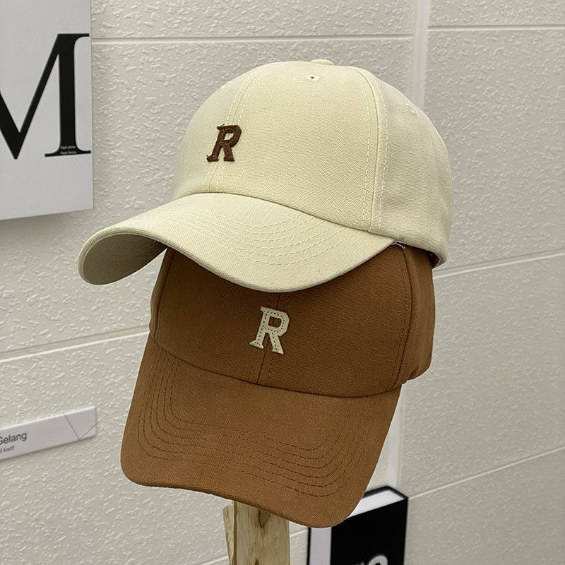 Korean Tie Hat R Letter Casual Couple Duck Tongue Cap Summer Day Department 100 Hitch Outdoor Sun Shade Men Baseball Cap Tide