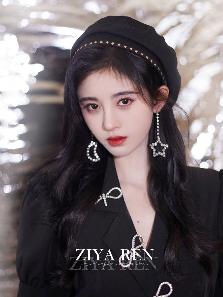 Bow Jing Yi Stars Same Autumn Winter Beret Hat Female Pentagram Painters Hat Inn Retro Anise Hat Day Department Tide Cards