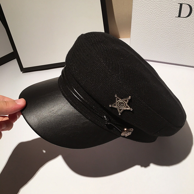 Han Edition Flat Top Hat Children Autumn Winter Day Department Navy 100 Hitch Anise Cap Casual Stroll With Duck Tongue Berets