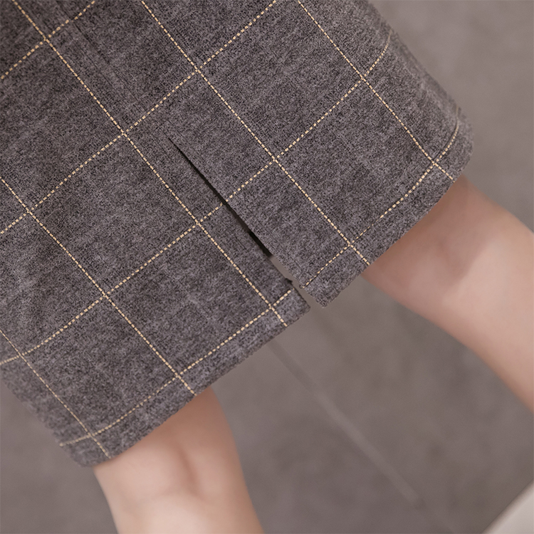 VK旗艦店 韓系簡約高腰毛呢包臀單品短裙