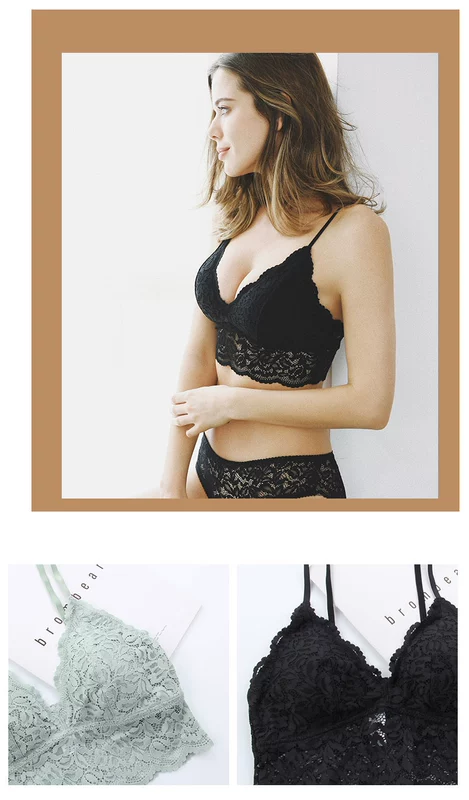 tôi mặc đồ Pháp không có bralette thép thoải mái ren tam giác áo ngực