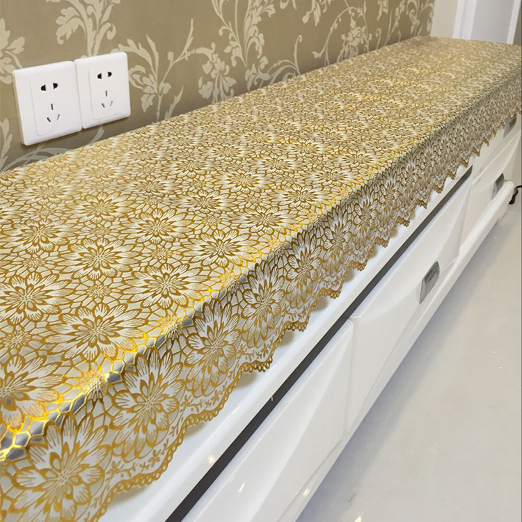 tủ quần áo PVC Gai Bươu kiểu khăn trải bàn cạnh giường ngủ mạ vàng tủ bảng pad vải che Tablecloth TV tủ pad Tây - Khăn trải bàn khăn lót chén dĩa