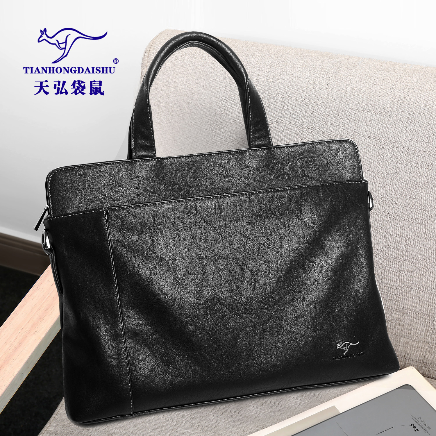 Genuine Leather Men Bag men handbag Business single shoulder bag Diagonal Satchel horizontal Bull Leather Bag Documents Bag Casual Backpacks-Taobao