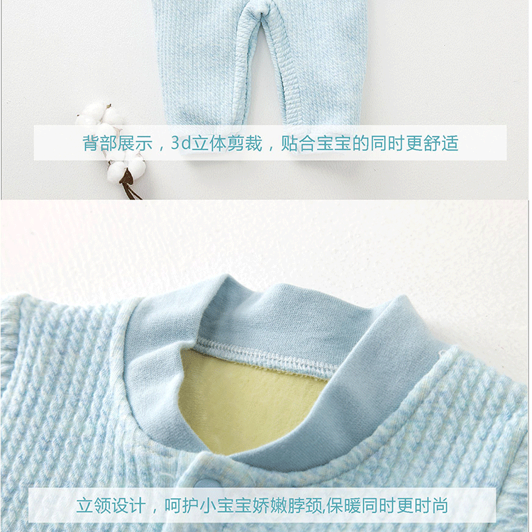 Quần áo trẻ em Xiêm mùa xuân và mùa thu cotton mùa đông cộng với nhung dày ấm 1 tuổi Trẻ sơ sinh tháng 3 nam nữ quần áo trẻ em áo giữ nhiệt trẻ em
