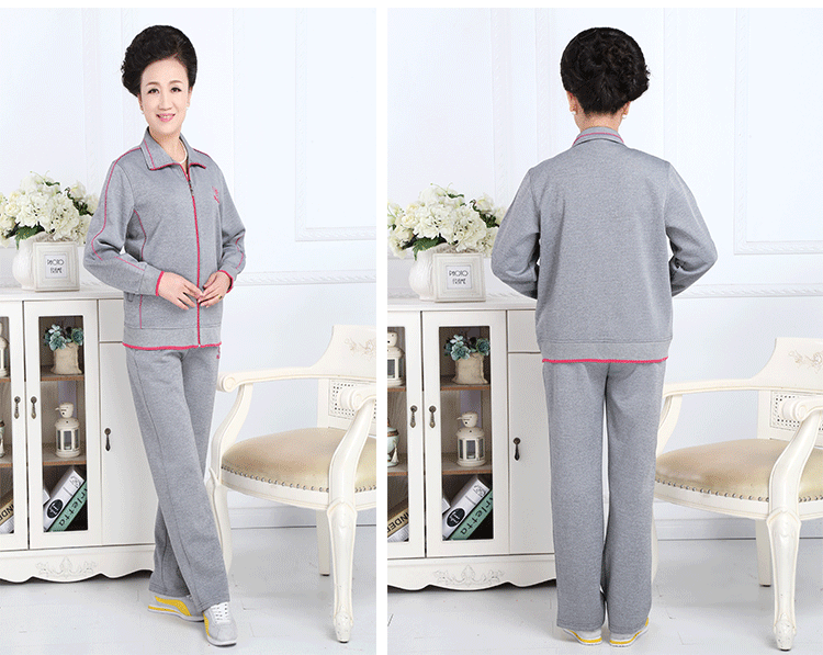 Bộ đồ thể thao mùa xuân dành cho phụ nữ trung niên áo kiểu nữ trung niên