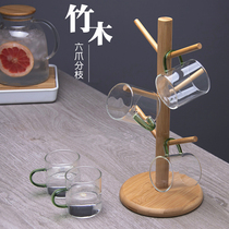 Cup Rack Rack Rack Shelf Domestic Water Cup Tea Cup Shelf Drain Rack Bamboo Coffee Cup Containing Shelf Creative Brief