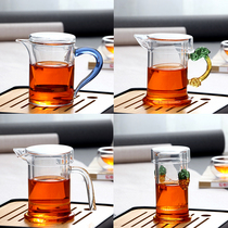 Glass teapot personal Small Pot Black Tea Tea maker thickened heat-resistant kung fu tea set small with filter screen can heat pot