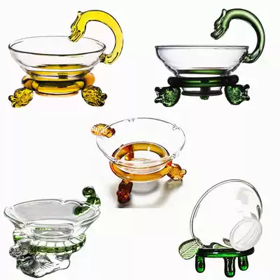 Heat-resistant glass tea drain Kung Fu tea set accessories Tea filter net tea filter Handmade transparent glass tea set