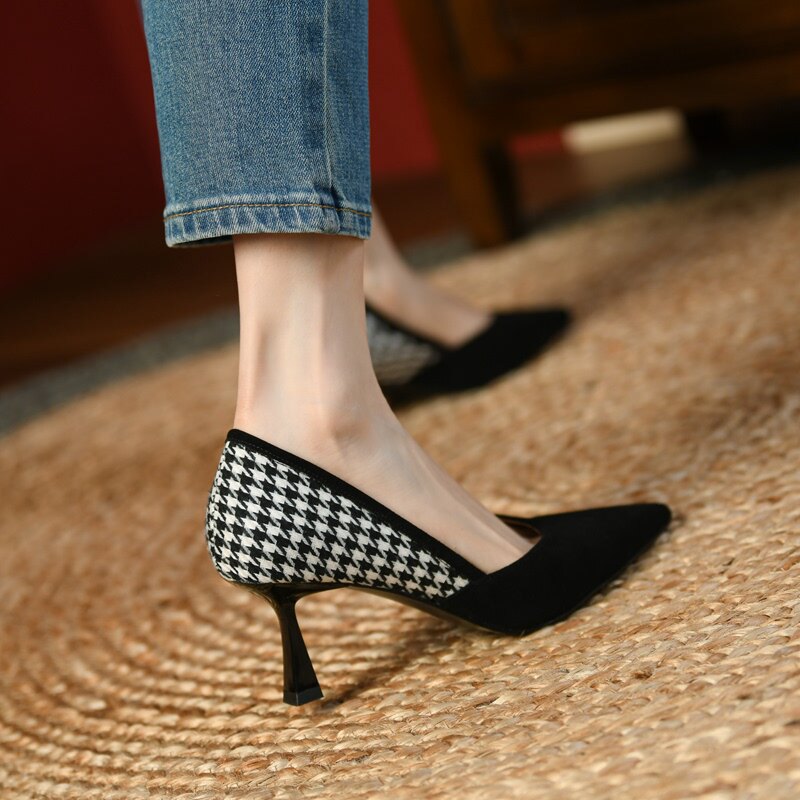 Lifees Valleys elegant cavity tune ~ pointed high heel shoe woman 2022 new light mouth goat anti-leather single shoe 7cm