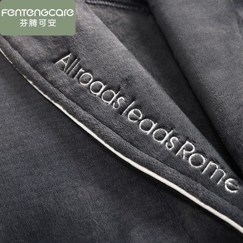 Коралловый бархатный демисезонный утепленный банный халат, зимняя длинная удерживающая тепло фланелевая пижама