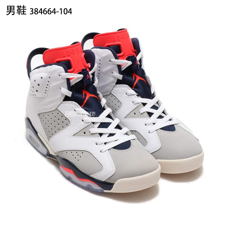 AIR JORDAN 6 Giày bóng rổ Tinker AJ6 bản thảo trắng xanh hồng Joe sáu 384664-104 giày lười thể thao nam