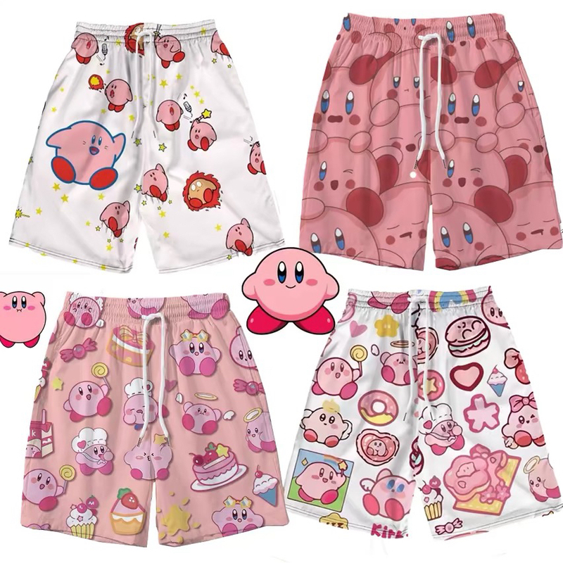 Kirby Shorts Basketball Pants Loose Home Five-Point Cartoon Print Pants Sleepwear Casual Pants Couple Beach Pants Kirby Shorts Basketball Pants Loose Home Five-Point Cartoon Print Pants Sleepwear Casual Pants Couple Beach Pants