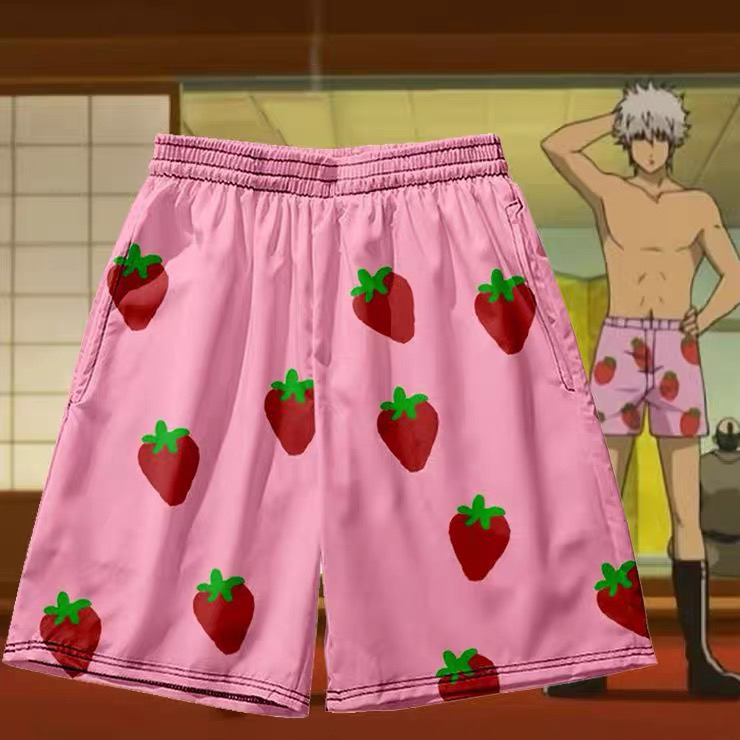 Gintama merchandise Sakata Gintoki strawberry underwear Gintoki quick-dry beach shorts cosplay home pants sleepwear