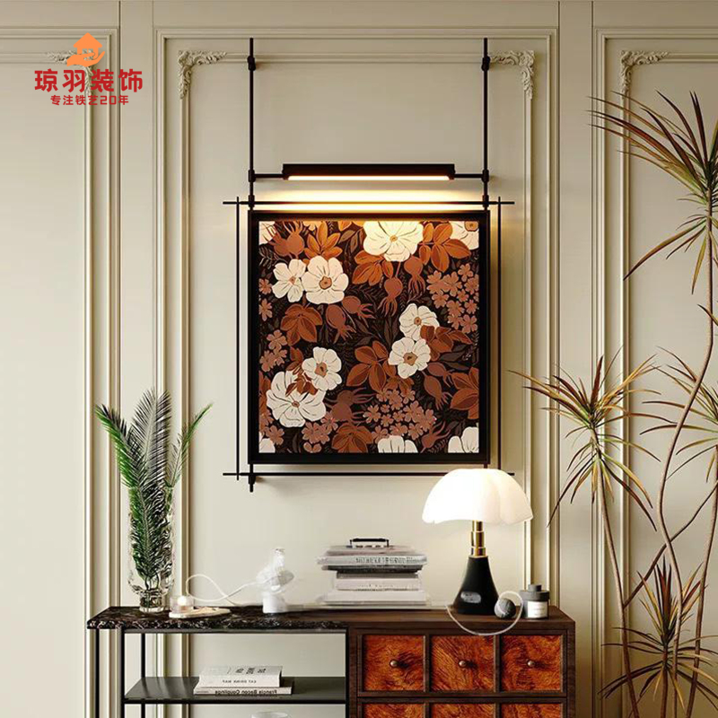 Light Luxury Metal Hanging Rod Abstract Three-Dimensional Texture Wall Art with Lights for Entryway, Hotel, or Wall Decoration Light Luxury Metal Hanging Rod Abstract Three-Dimensional Texture Wall Art with Lights for Entryway, Hotel, or Wall Decoration