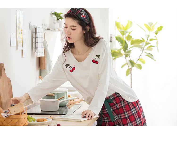 Jing Yun mới đồ ngủ nữ mùa thu cotton dài tay nhà dịch vụ phù hợp ngọt ngào lỏng lưới rộng chân phụ nữ nhà quần áo - Bên ngoài ăn mặc đồ bộ kiểu mới