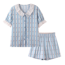 Jingorhyming (type cool) doux et beau motif floral pyjama femme 2024 Été manches courtes Accueil Vêtements Pure Cotton Casual Suit