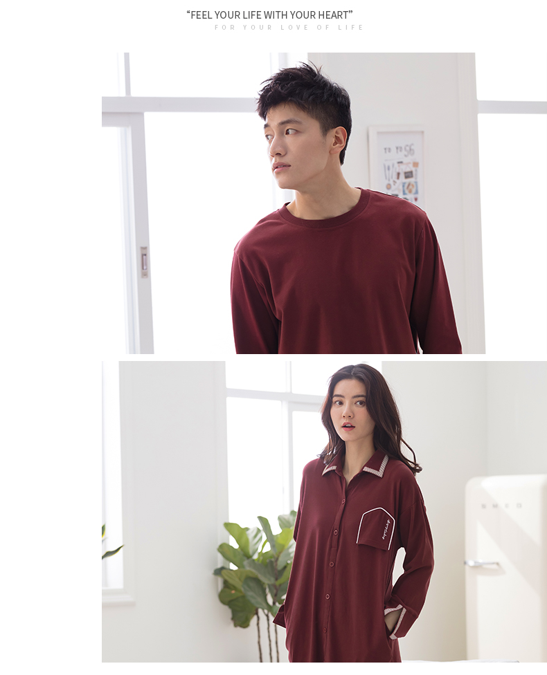 Jing Yun 2018 bộ đồ ngủ đôi mới mùa xuân và mùa thu cotton dài tay cho nữ thời trang đơn giản đồ bộ cho người 60 tuổi
