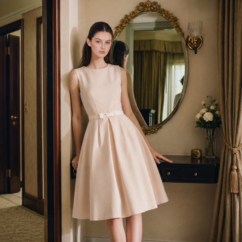 Searisen Summer in Provence· Hepburn-Style Classic Sleeveless Dress Now Princess A-Line Skirt