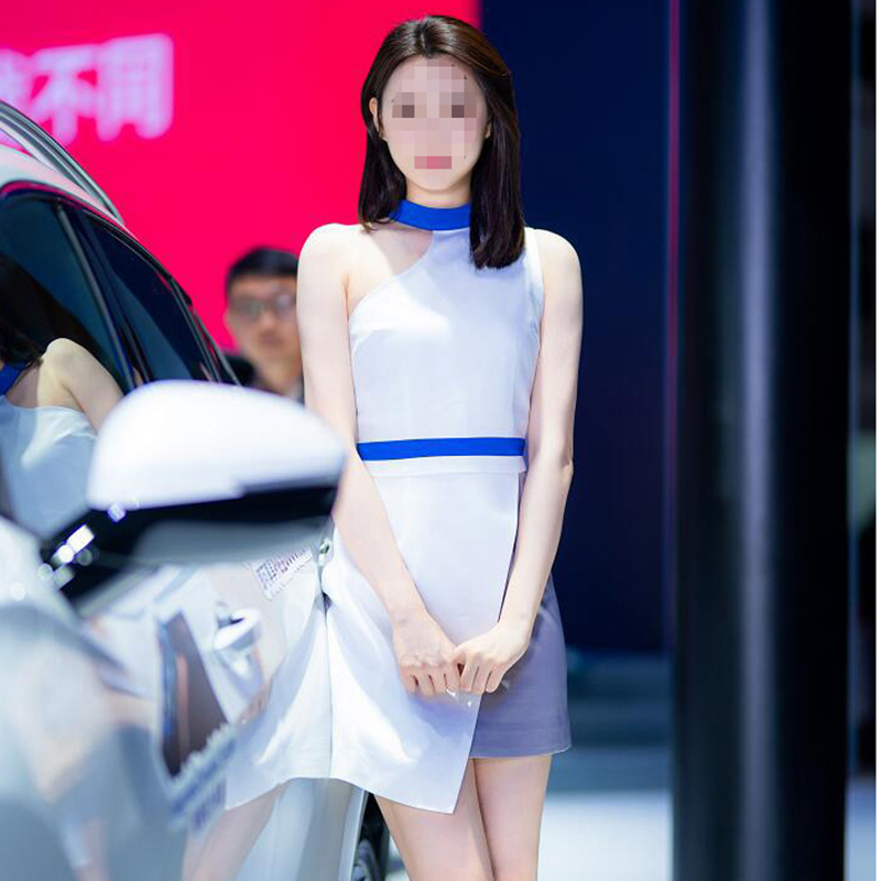 New Seasonal Fashion Dress for Women, Summer Cocktail Party, Asymmetrical Off-Shoulder, Sexy Model Dress, Foot Spa Reception, Car Show