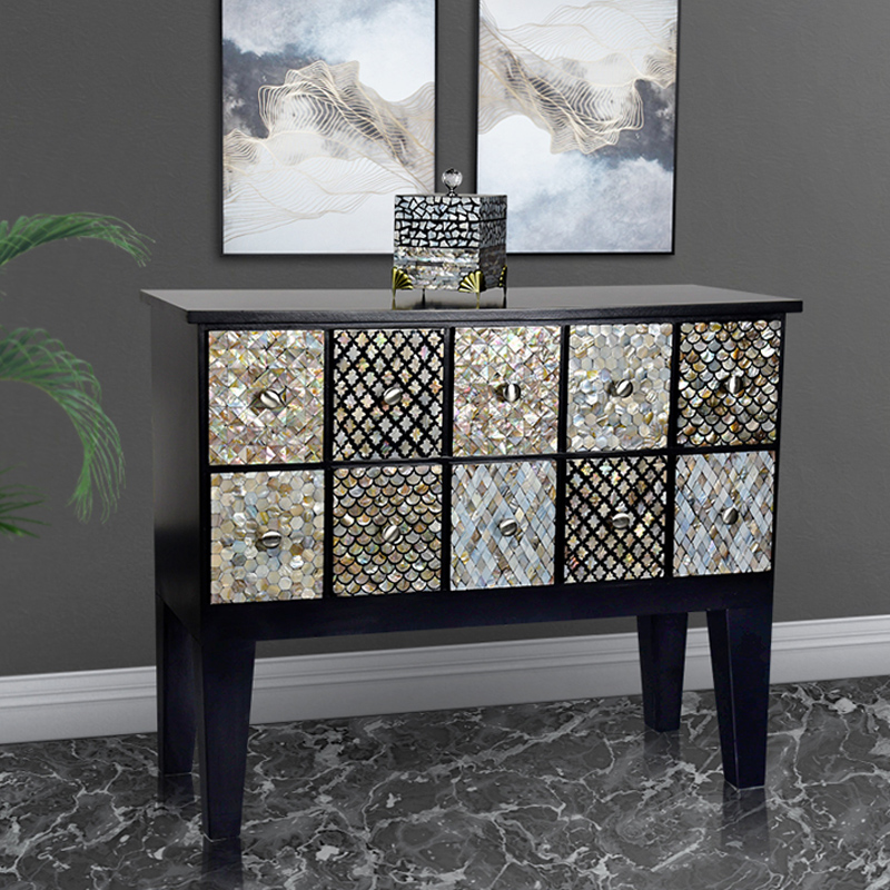 Imported Shell Shelter Shuttle Cabinet Northern Europe Light Luxury Entry Doors Cabinet Modern Simple American Drawer Storage Cabinet