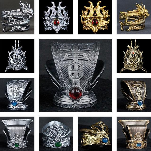 Classical golden silver photography performance Hanfu film and television drama male and female hair tie resin hair crown ancient costume general son