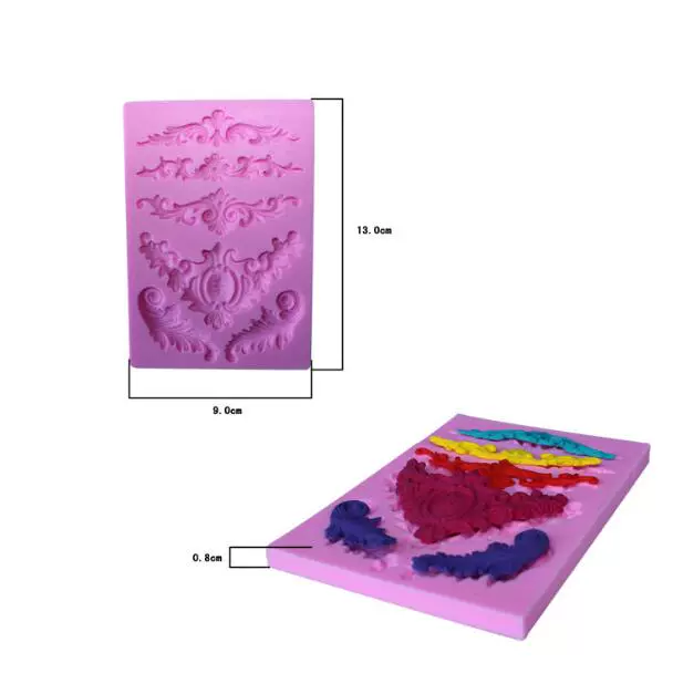 4 silicone DIY Tiananmen chạm nổi hoa văn trang trí fondant silicone khuôn mềm chất lỏng gốm thủ công vải xà phòng