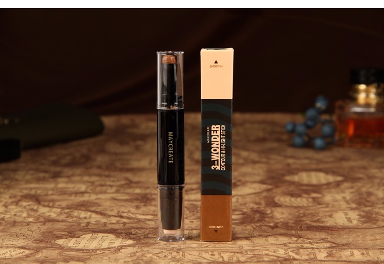 Đôi đầu cao thanh ánh sáng kem che khuyết điểm sửa chữa bóng công suất stick cao bóng bột ba chiều không thấm nước tăng cường bóng mũi bóng V mặt brightening dán
