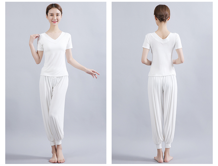 Quần áo tập yoga cổ chữ V phía trước và phía sau thảm tập yoga cao su non