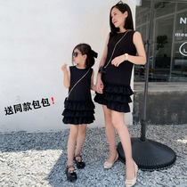 Parent-child suit 2023 new tide summer mother-daughter fashion foreign cake skirt fried street dress princess skirt