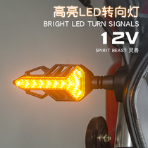 LED turn signal modification accessories spirit Beast highlight 12V left and right turn signal assembly motorcycle front and rear decoration Universal