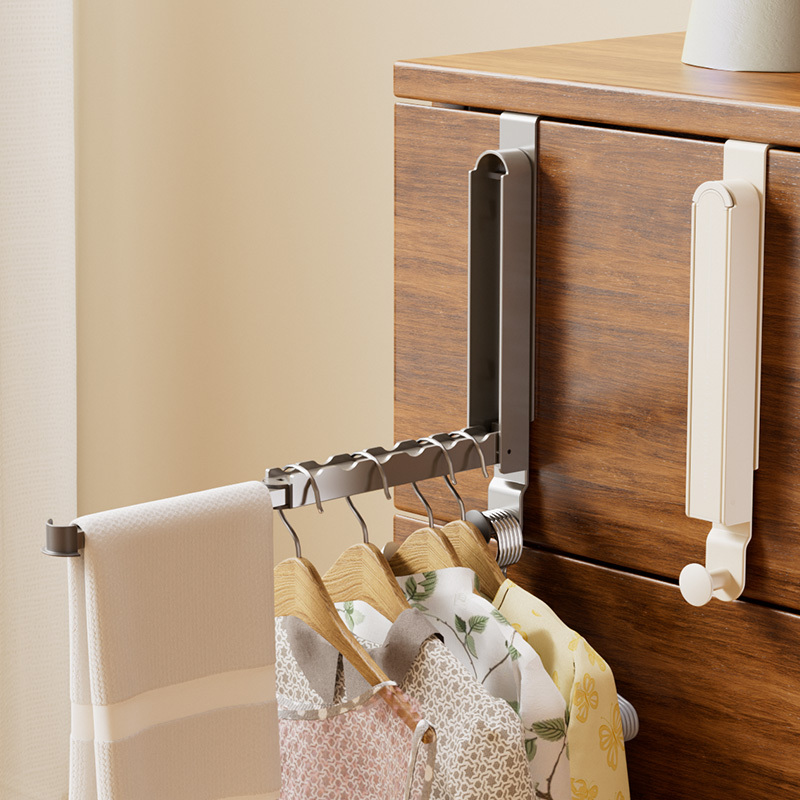 Foldable Clothes Hanger Behind the Door, Indoor Drying Rack for Entryway, Portable for Business Trips, Hotels, and Travel
