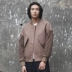 Luke thiết kế ban đầu Quân đội thả màu xanh lá cây thả lỏng ngắn nam len cashmere áo khoác len quá khổ áo phao lông vũ Áo len