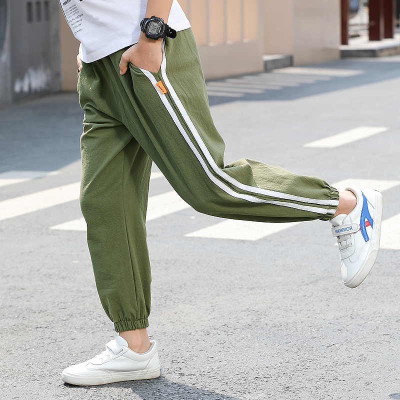 Chàng trai quần mùa hè quần chống muỗi 2020 trẻ em mới sweatpants trong trẻ em lớn giản dị quần bé trai quần mỏng.