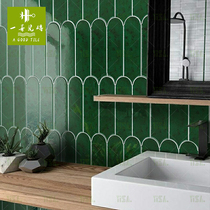  Yishan Nordic peacock feather brick Kitchen bathroom wall brick Bathroom toilet tile Balcony Restaurant art