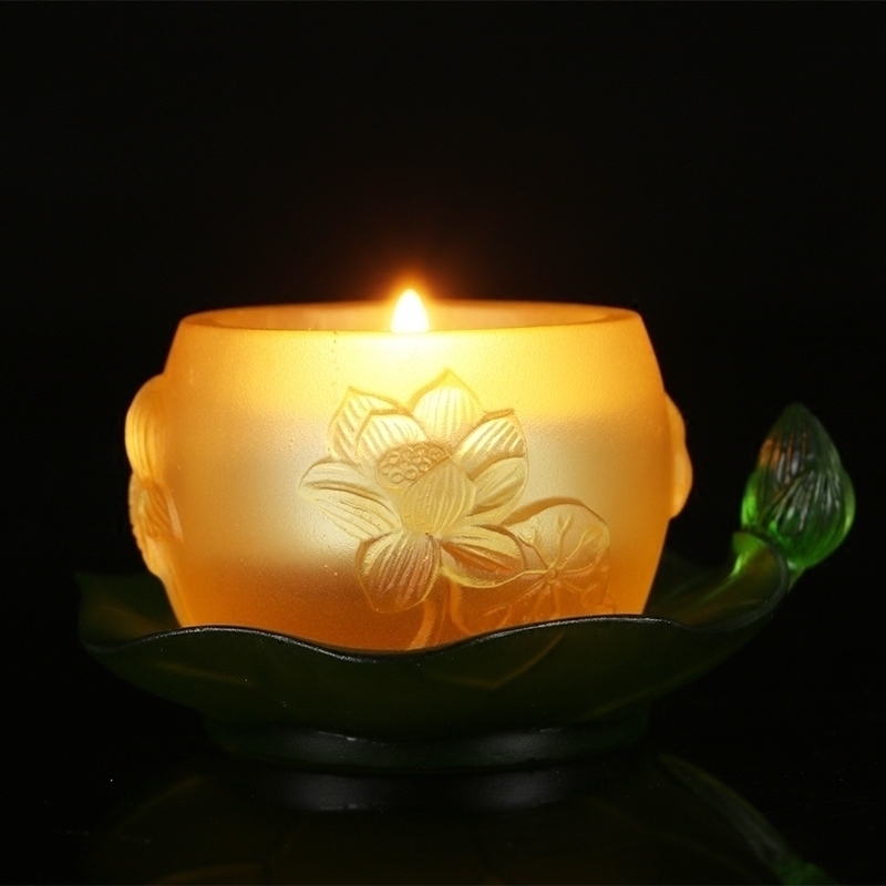 Roundtong Buddha Taiwan glass candlestick for Buddha Buddha Buddha for 4 hours candle base