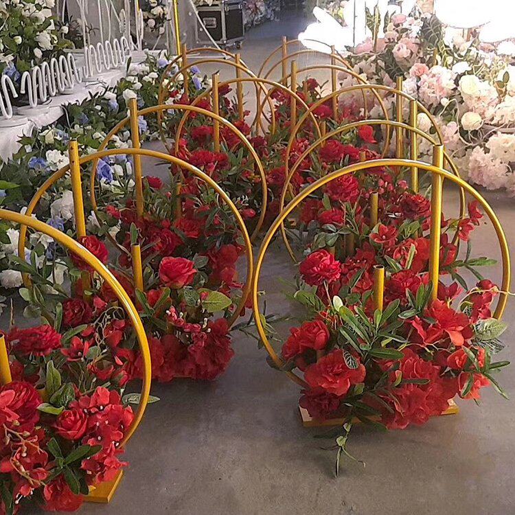 New Chinese wedding props flower well - lunar circular circular window wiring roads cited flower art T stage layout props